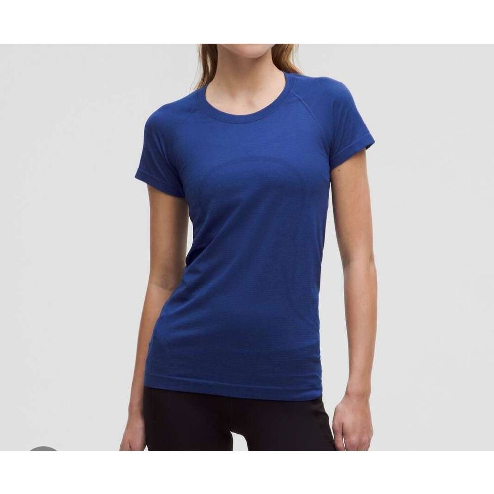 Lululemon Swiftly Tech 2.0 Short Sleeve Tee Race Length Tetra Stripe Larkspur Si